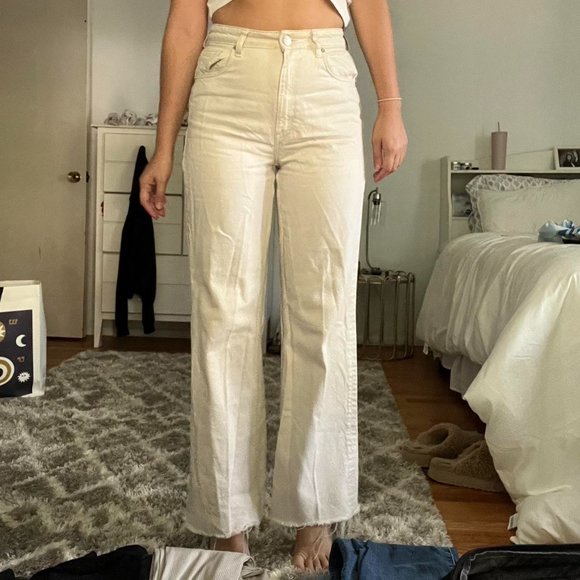 Tan Wide Leg Zara Jeans - Picture 2 of 4
